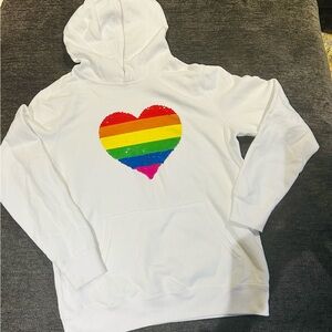 Abercrombie & Fitch Hoodie with Rainbow/Red Heart